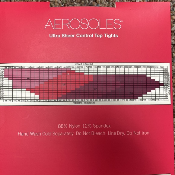 Aerosoles Black Control Top Ultra Sheer Reinforced Toe Tights Medium - Picture 3 of 6